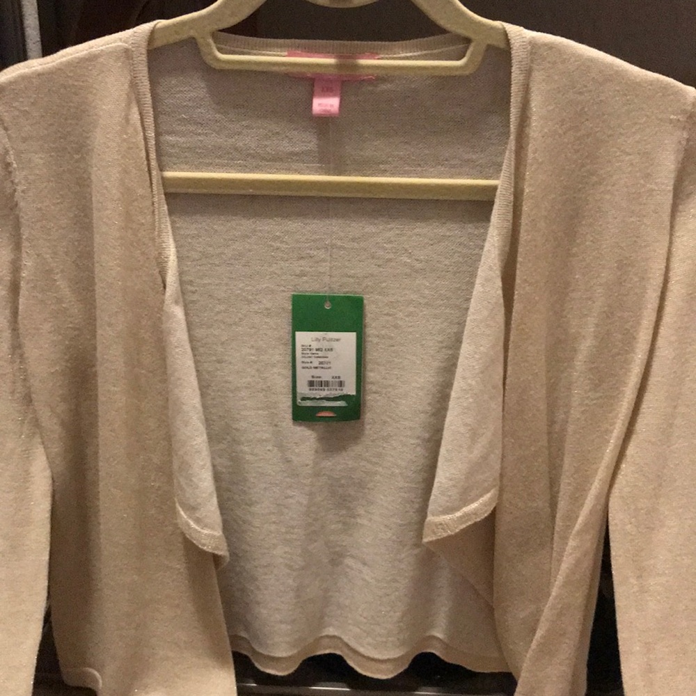 Long sleeve Lilly Pulitzer gold cardigan